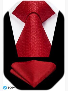 Classic Silk Blend Tie Set with Pocket Square Formal Elegant Business